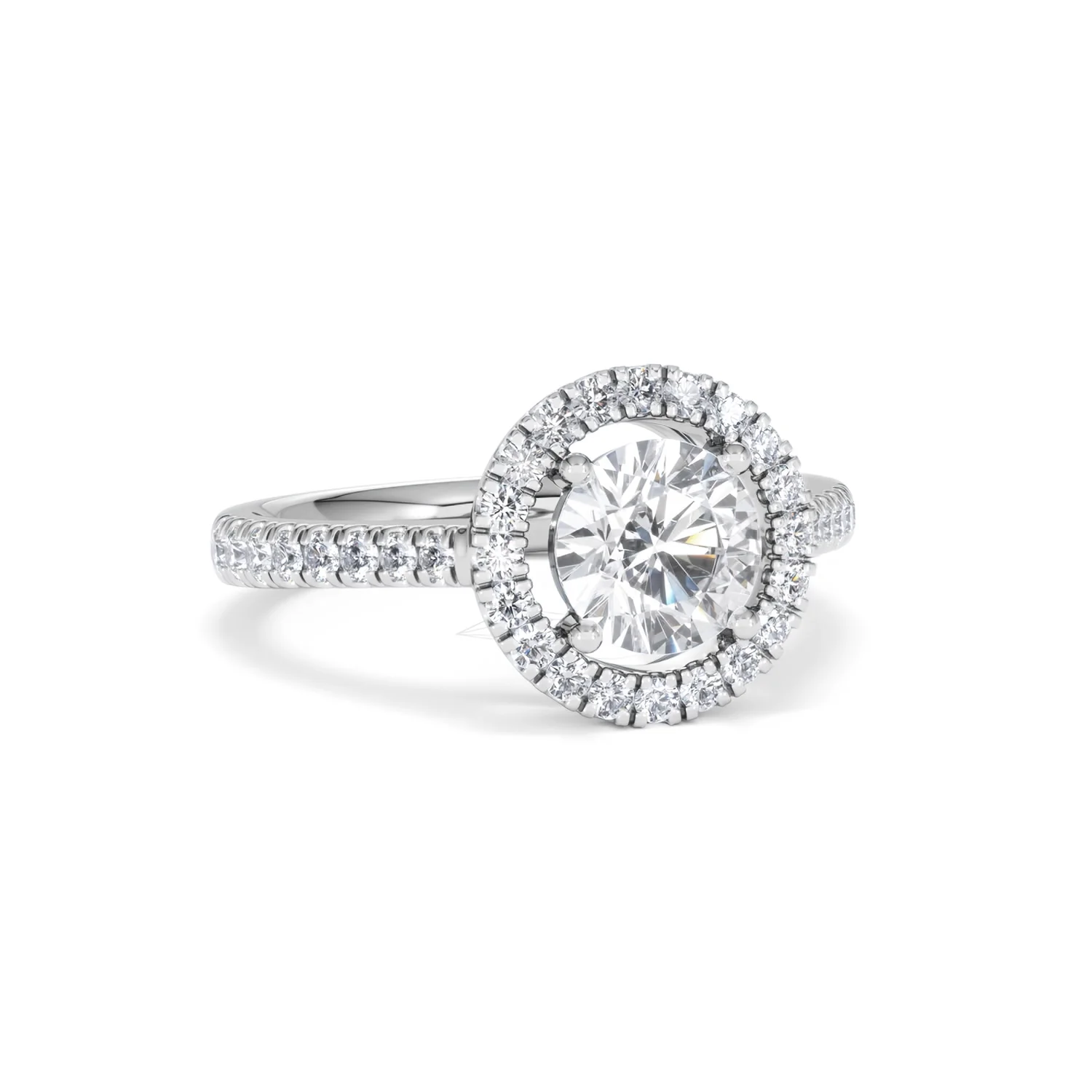 Ella Halo Lab Diamond Engagement Ring IGI 1.30ct F/VS1 18K White Gold - Image 12