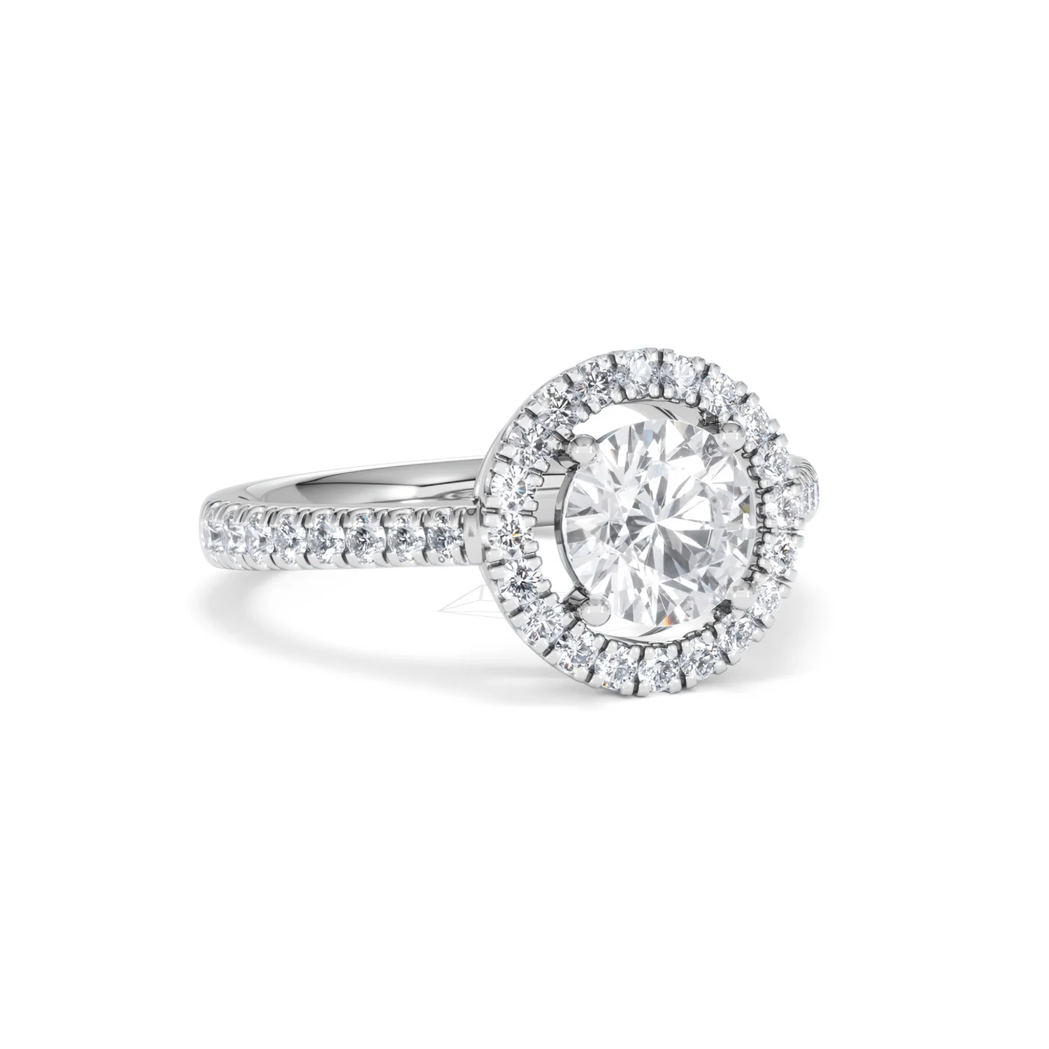Ella Halo Lab Diamond Engagement Ring IGI 1.30ct F/VS1 18K White Gold - Image 13