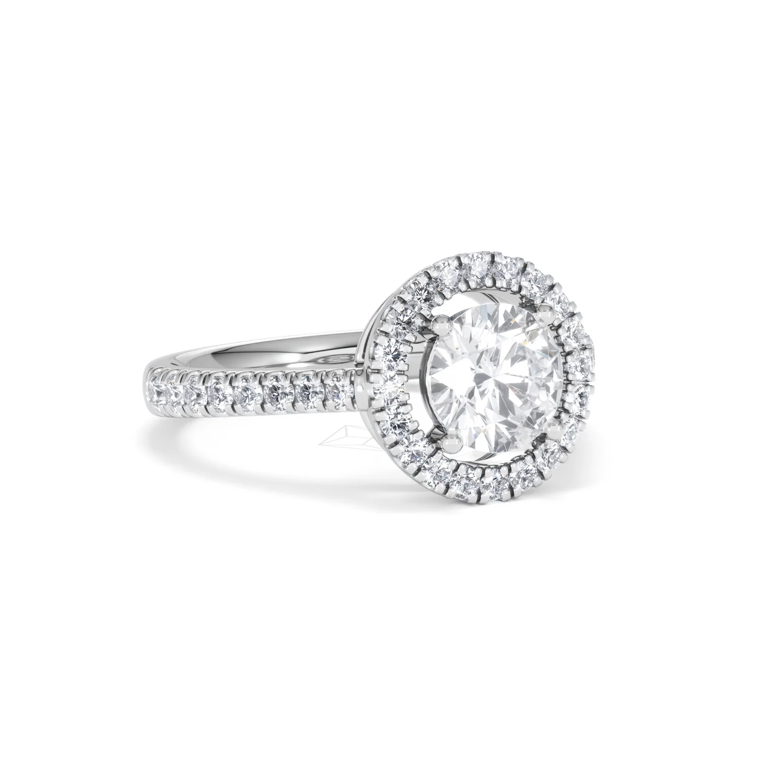 Ella Halo Lab Diamond Engagement Ring IGI 1.30ct F/VS1 18K White Gold - Image 14