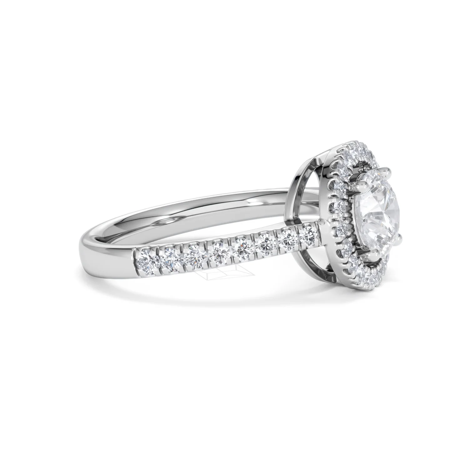Ella Halo Lab Diamond Engagement Ring IGI 1.30ct F/VS1 18K White Gold - Image 23