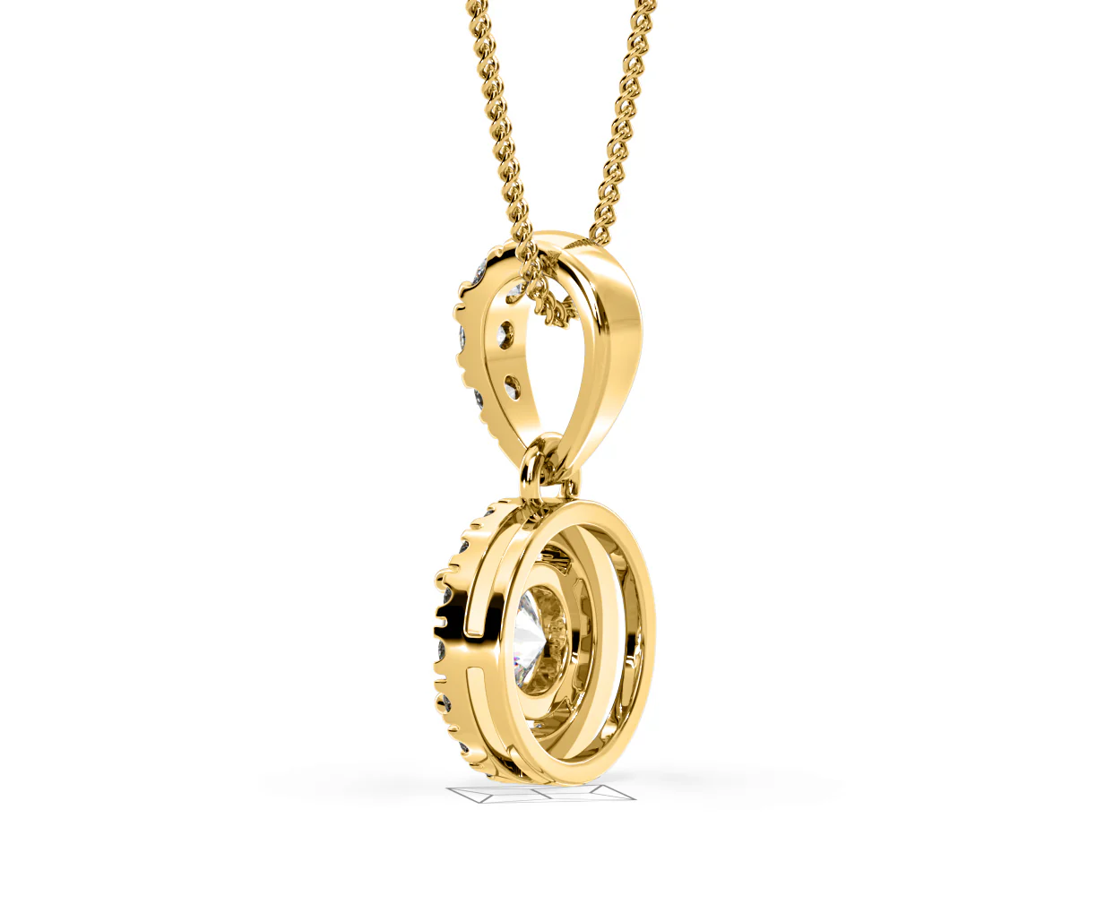 Ella Lab Diamond Halo 0.71ct Pendant Necklace in 18K Yellow Gold F/VS1 - Image 35
