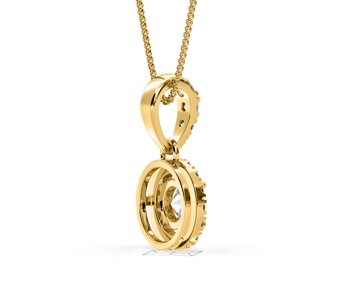 Ella Lab Diamond Halo 0.71ct Pendant Necklace in 18K Yellow Gold F/VS1 - Image 60
