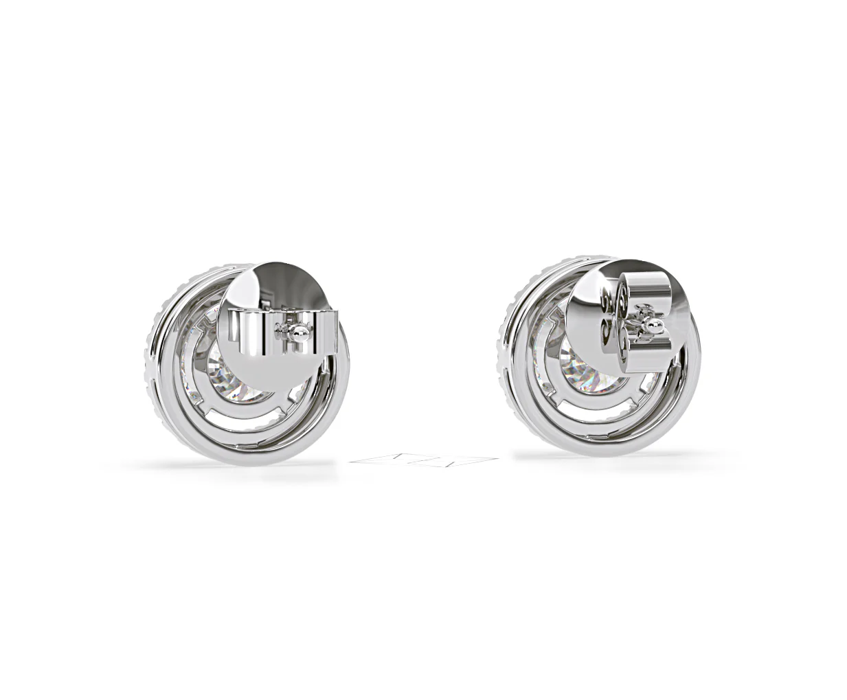 Ella Lab Diamond Halo Earrings 1.34ct in 18K White Gold F/VS1 - Image 43