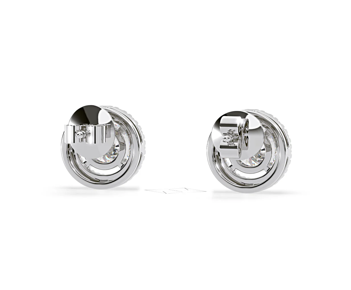 Ella Lab Diamond Halo Earrings 1.34ct in 18K White Gold F/VS1 - Image 50