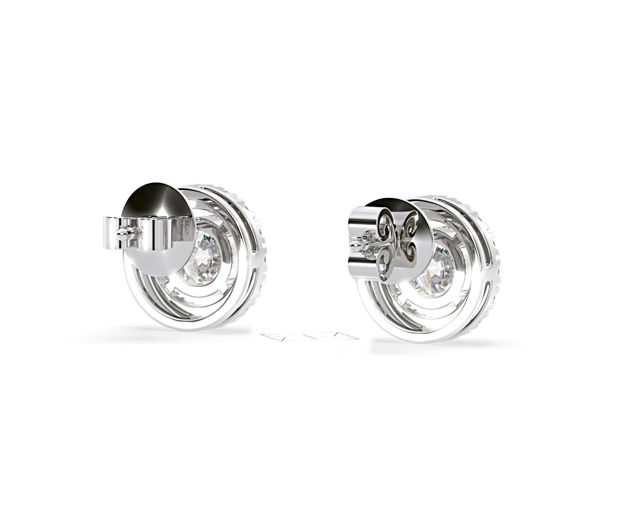 Ella Lab Diamond Halo Earrings 1.34ct in 18K White Gold F/VS1 - Image 53