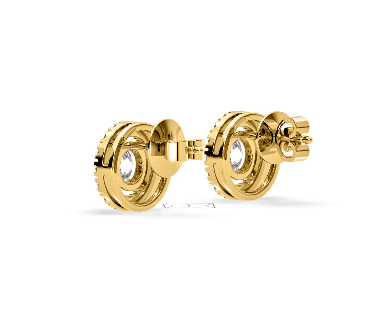 Ella Lab Diamond Halo Earrings 1.34ct in 18K Yellow Gold F/VS1 - Image 36