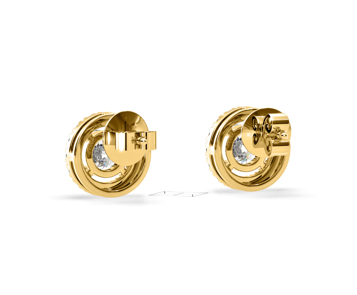 Ella Lab Diamond Halo Earrings 1.34ct in 18K Yellow Gold F/VS1 - Image 41