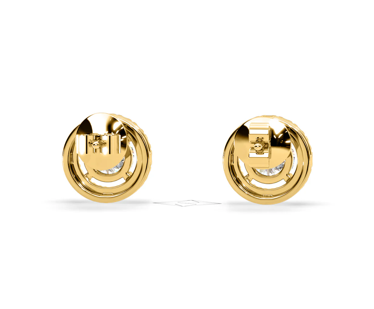 Ella Lab Diamond Halo Earrings 1.34ct in 18K Yellow Gold F/VS1 - Image 48