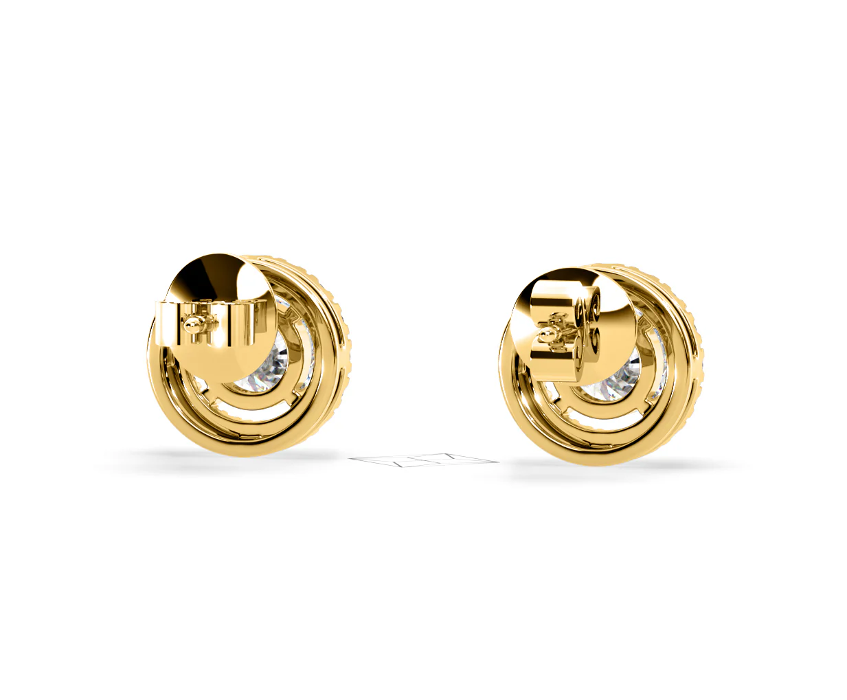 Ella Lab Diamond Halo Earrings 1.34ct in 18K Yellow Gold F/VS1 - Image 50