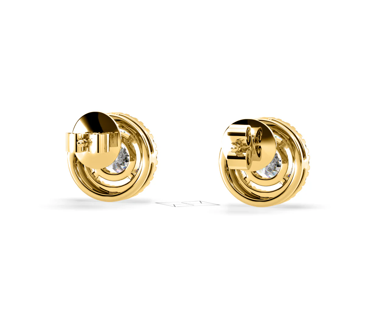 Ella Lab Diamond Halo Earrings 1.34ct in 18K Yellow Gold F/VS1 - Image 51