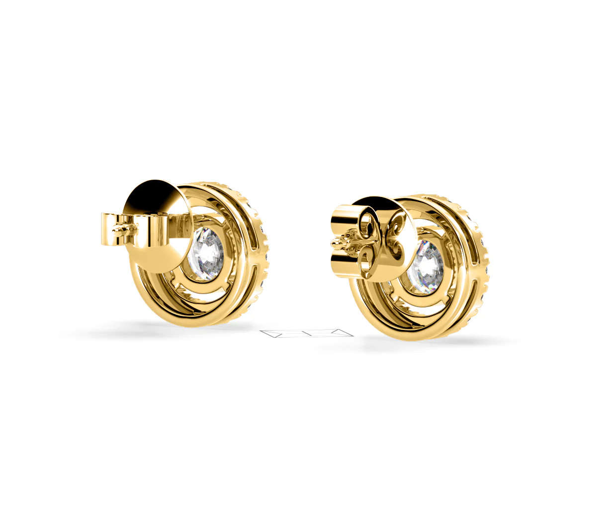 Ella Lab Diamond Halo Earrings 1.34ct in 18K Yellow Gold F/VS1 - Image 54