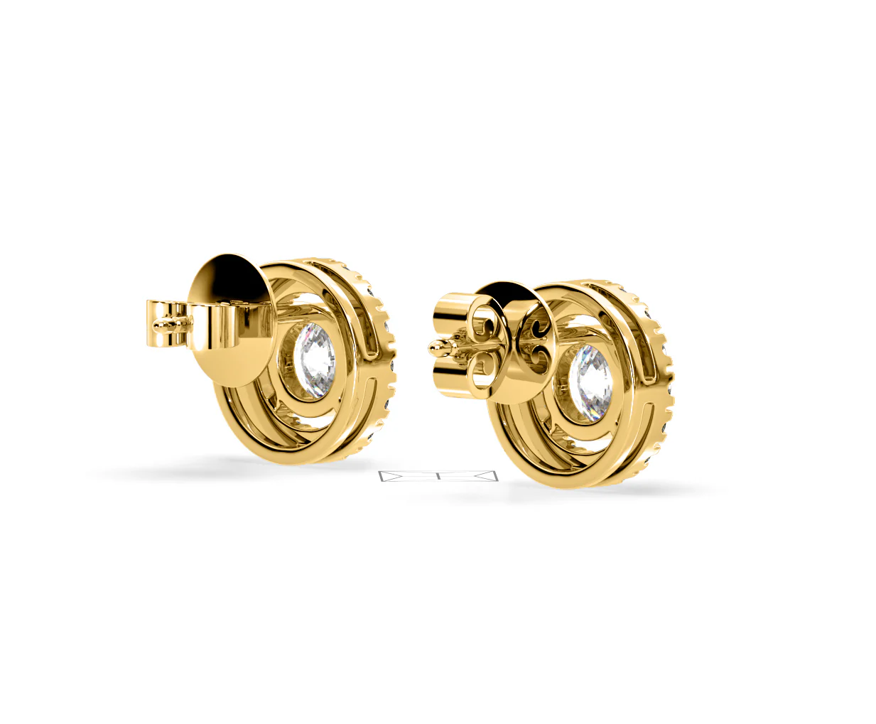 Ella Lab Diamond Halo Earrings 1.34ct in 18K Yellow Gold F/VS1 - Image 56