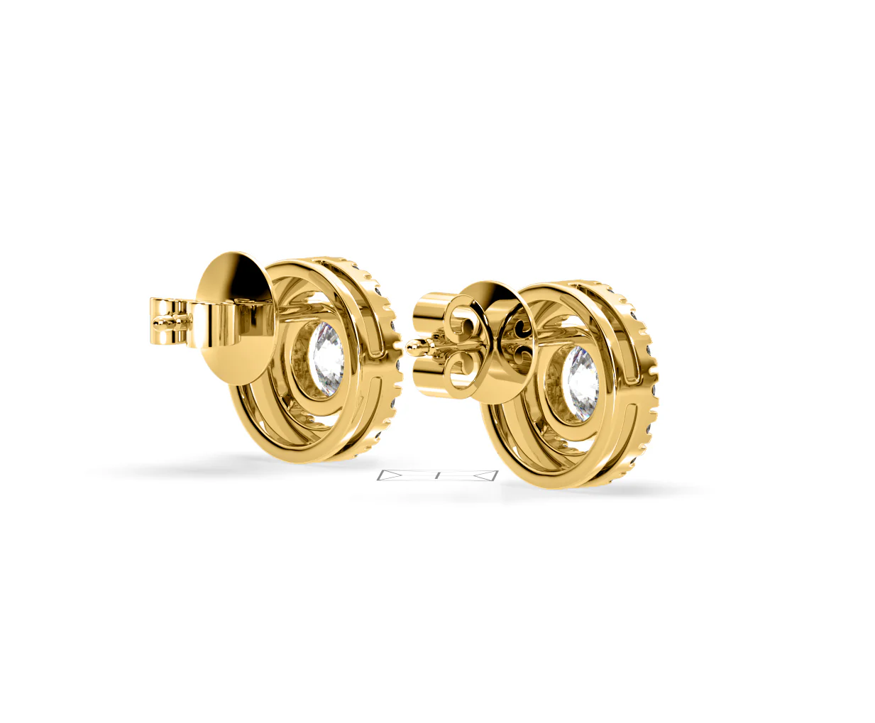 Ella Lab Diamond Halo Earrings 1.34ct in 18K Yellow Gold F/VS1 - Image 57