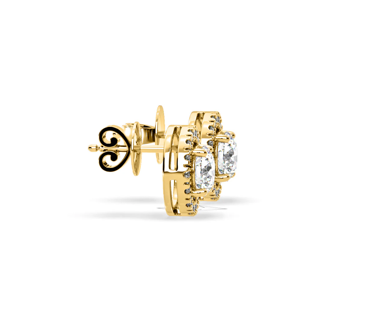 Ella Lab Diamond Halo Earrings 1.34ct in 18K Yellow Gold F/VS1 - Image 68