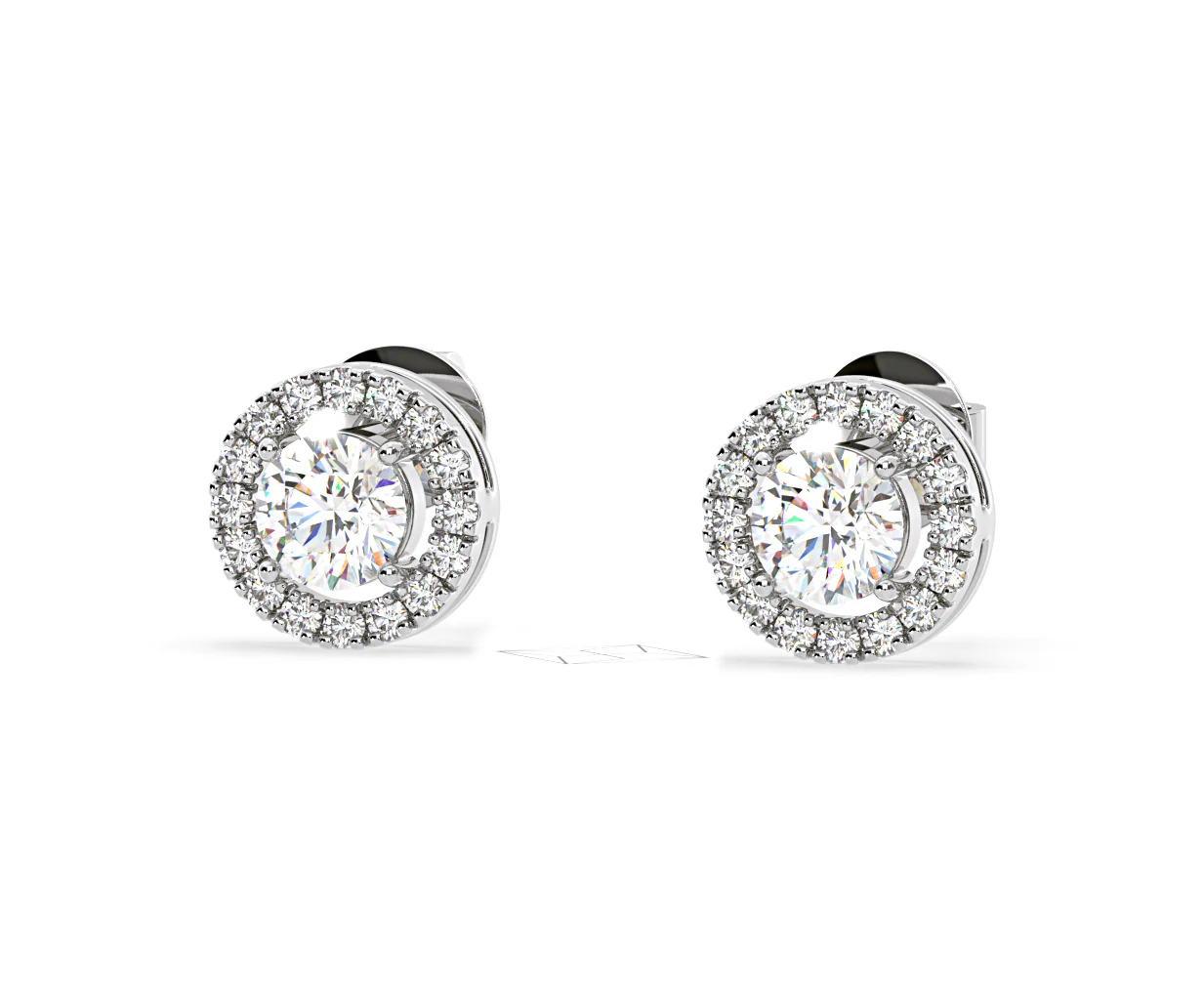 Ella Lab Diamond Halo Earrings 2.45ct in 18K White Gold F/VS1 - Image 11