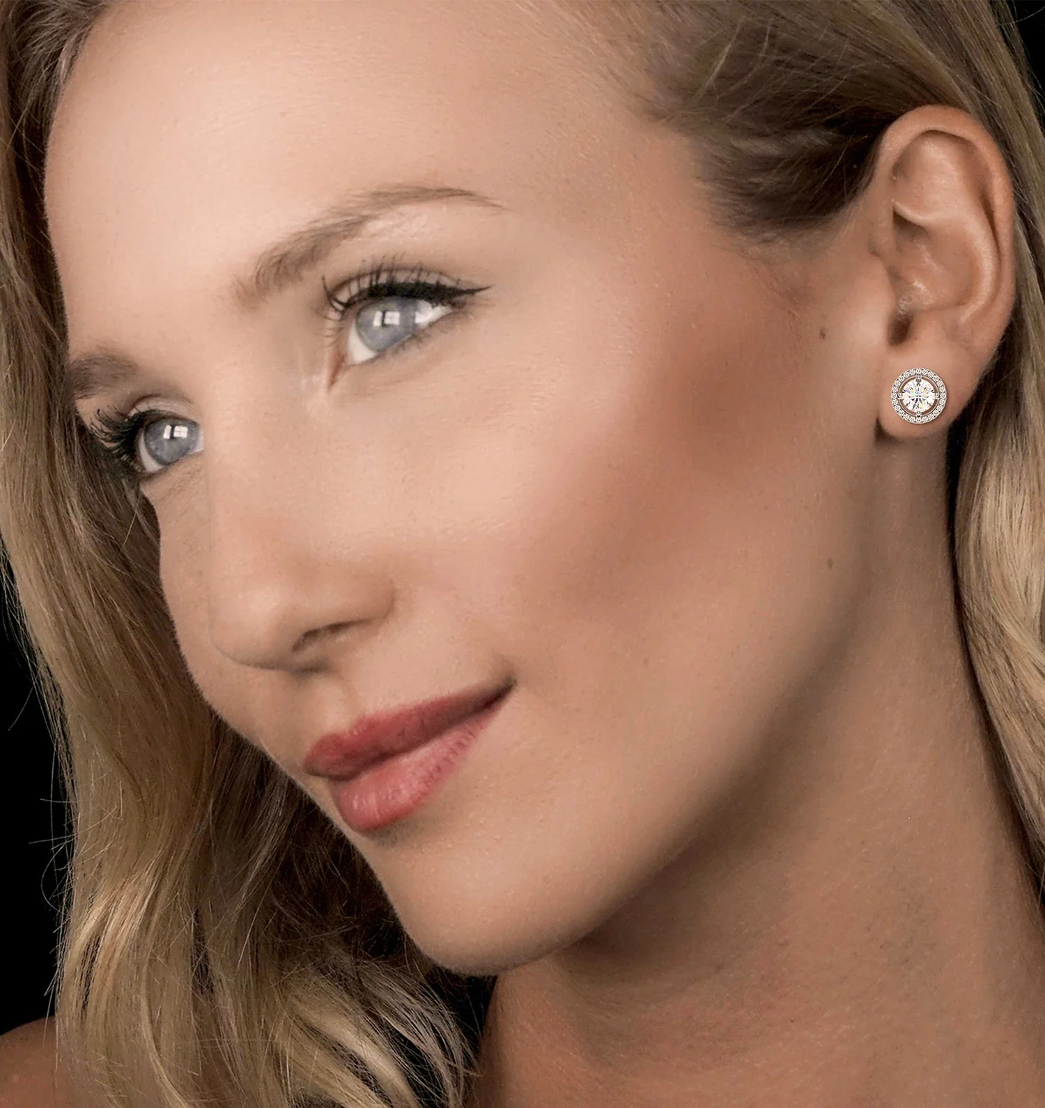 Ella Lab Diamond Halo Earrings 2.45ct in 18K White Gold F/VS1 - Image 2