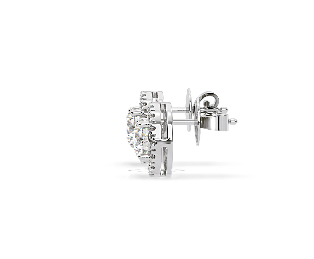 Ella Lab Diamond Halo Earrings 2.45ct in 18K White Gold F/VS1 - Image 26