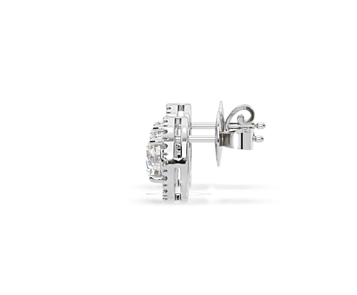 Ella Lab Diamond Halo Earrings 2.45ct in 18K White Gold F/VS1 - Image 27