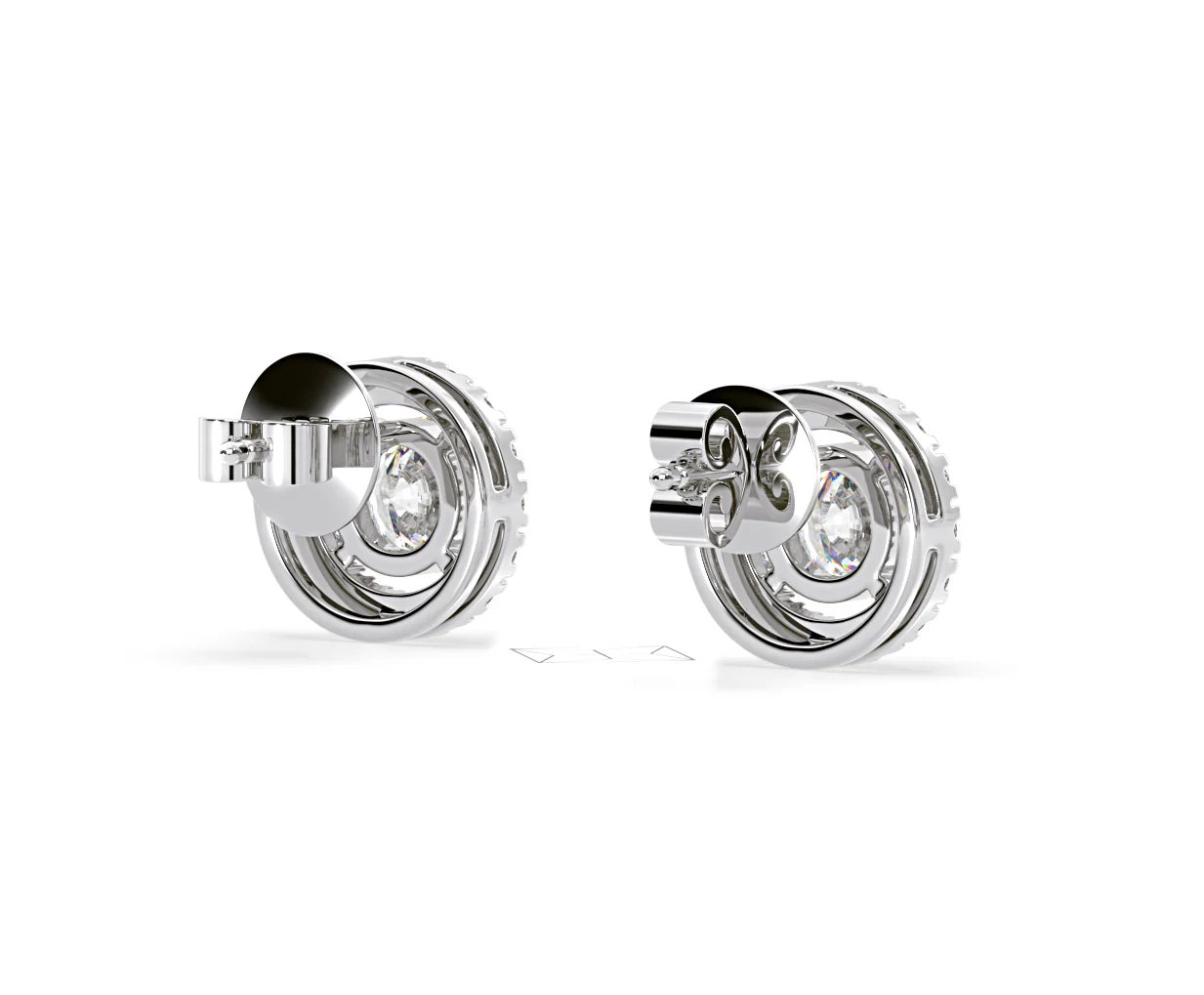 Ella Lab Diamond Halo Earrings 2.45ct in 18K White Gold F/VS1 - Image 54