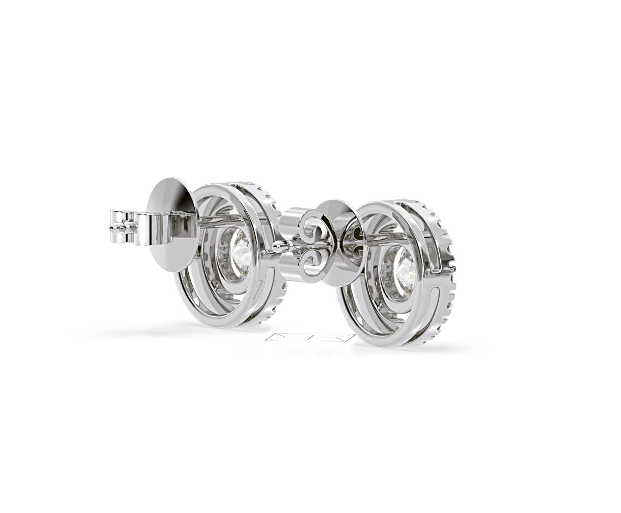 Ella Lab Diamond Halo Earrings 2.45ct in 18K White Gold F/VS1 - Image 58