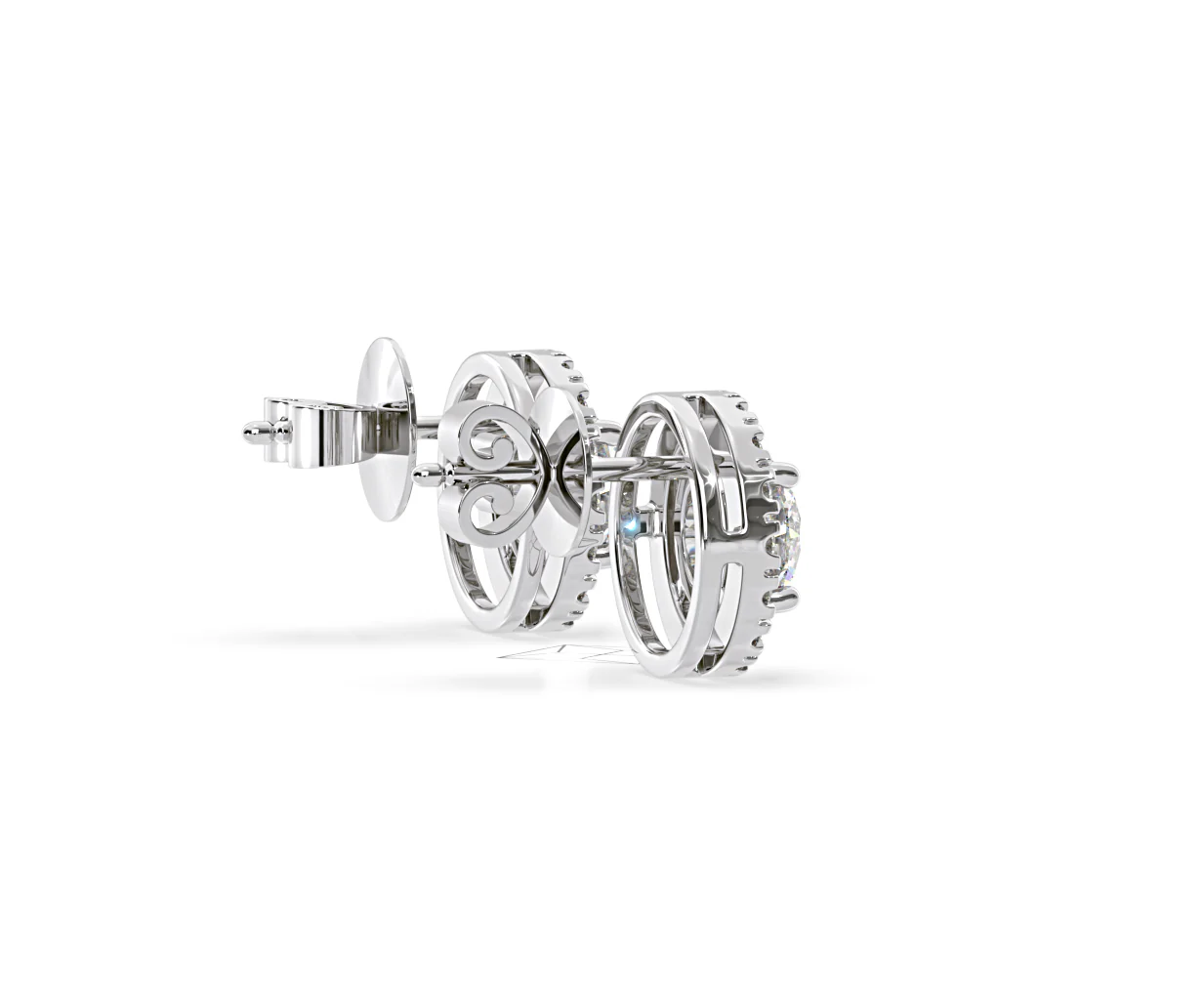 Ella Lab Diamond Halo Earrings 2.45ct in 18K White Gold F/VS1 - Image 62