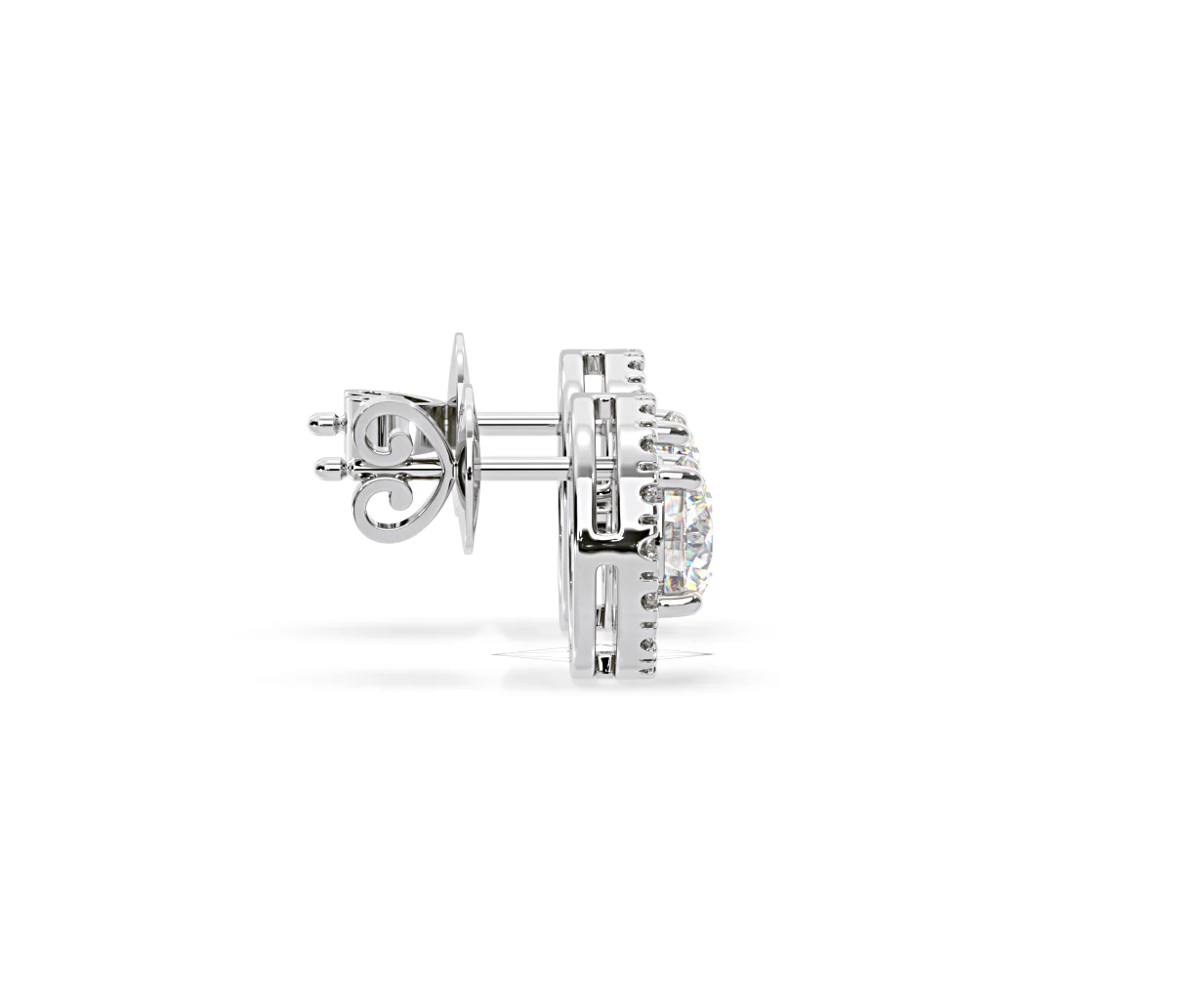 Ella Lab Diamond Halo Earrings 2.45ct in 18K White Gold F/VS1 - Image 66