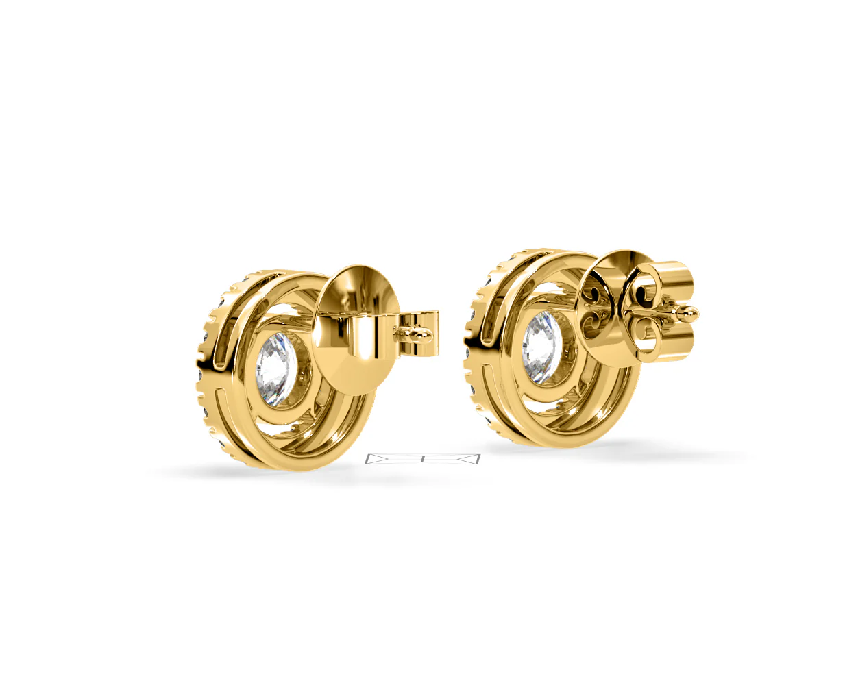 Ella Lab Diamond Halo Earrings 2.45ct in 18K Yellow Gold F/VS1 - Image 37