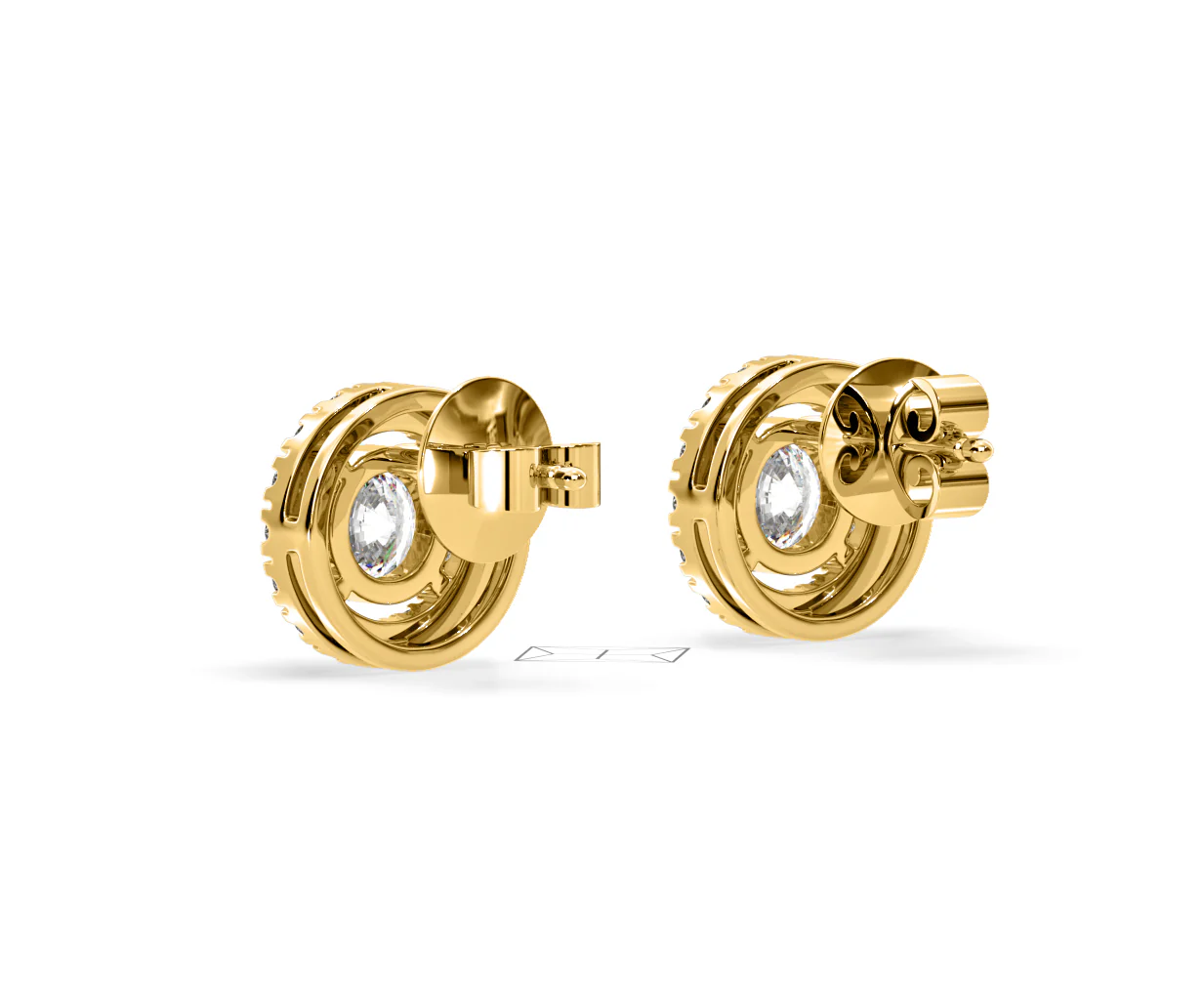 Ella Lab Diamond Halo Earrings 2.45ct in 18K Yellow Gold F/VS1 - Image 38
