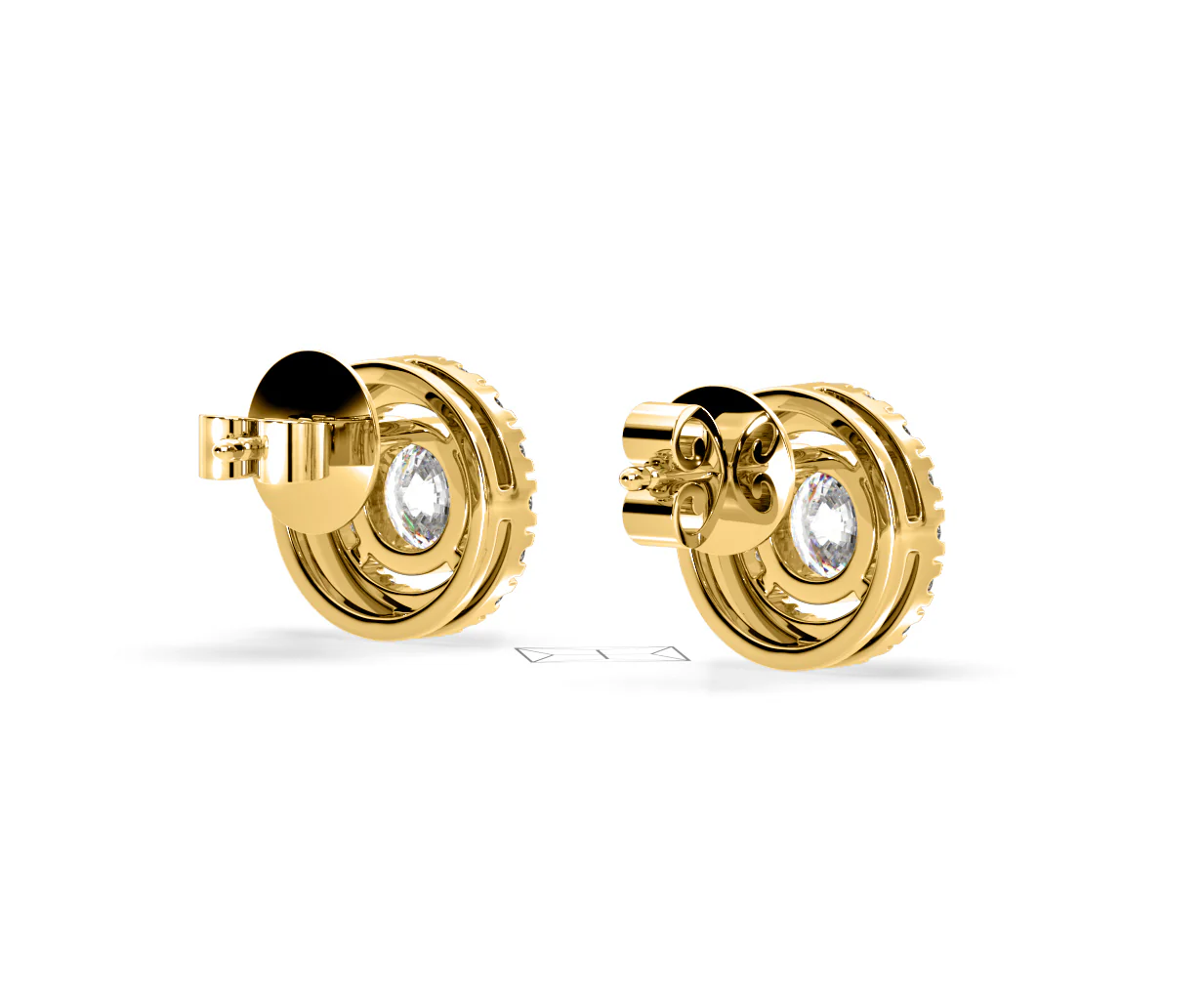 Ella Lab Diamond Halo Earrings 2.45ct in 18K Yellow Gold F/VS1 - Image 55