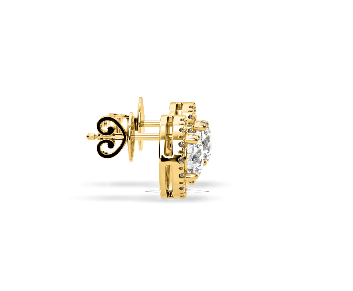 Ella Lab Diamond Halo Earrings 2.45ct in 18K Yellow Gold F/VS1 - Image 67
