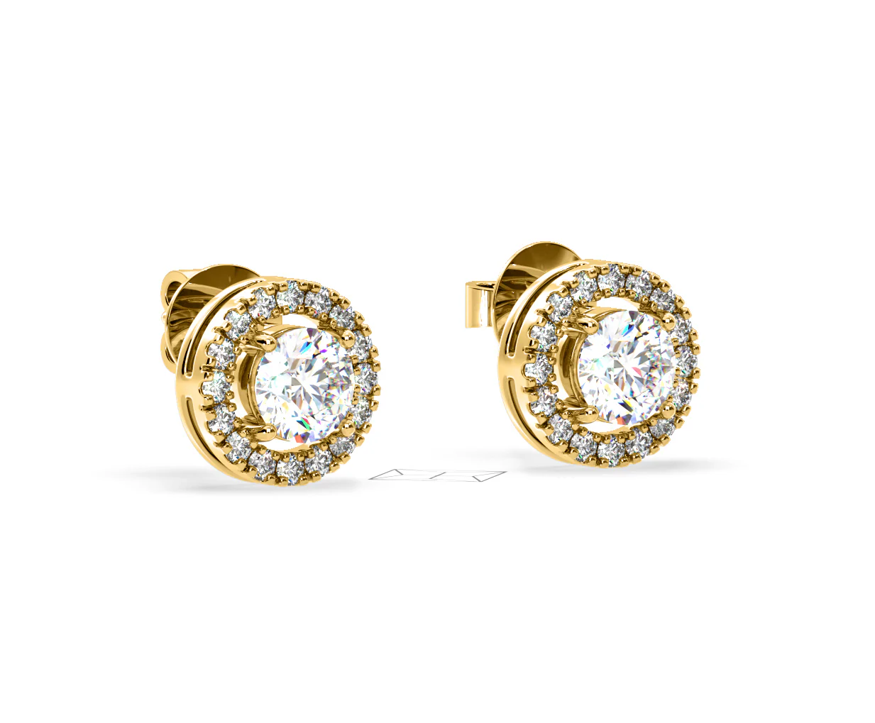 Ella Lab Diamond Halo Earrings 2.45ct in 18K Yellow Gold F/VS1 - Image 79