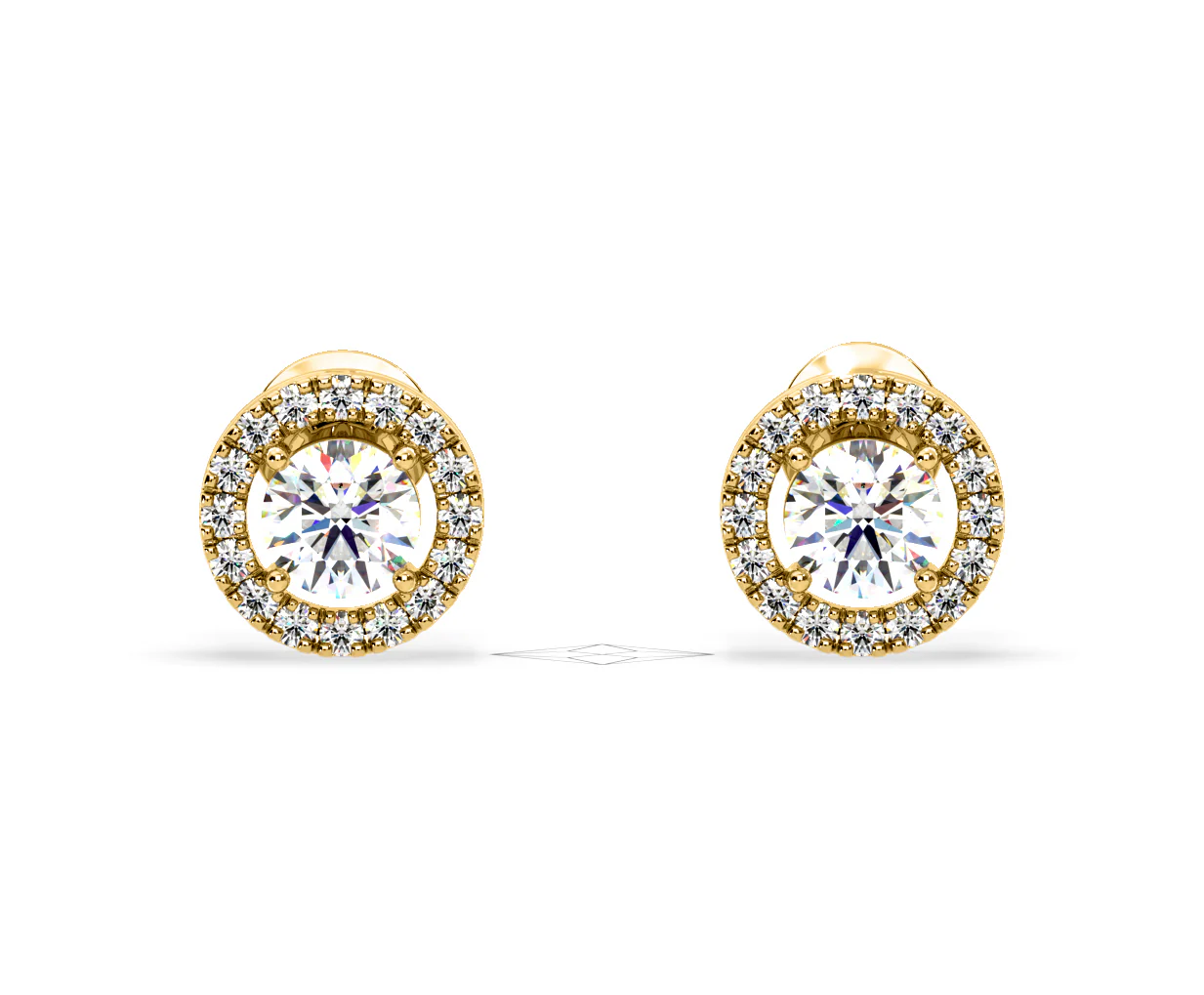Ella Lab Diamond Halo Earrings 2.45ct in 18K Yellow Gold F/VS1 - Image 86