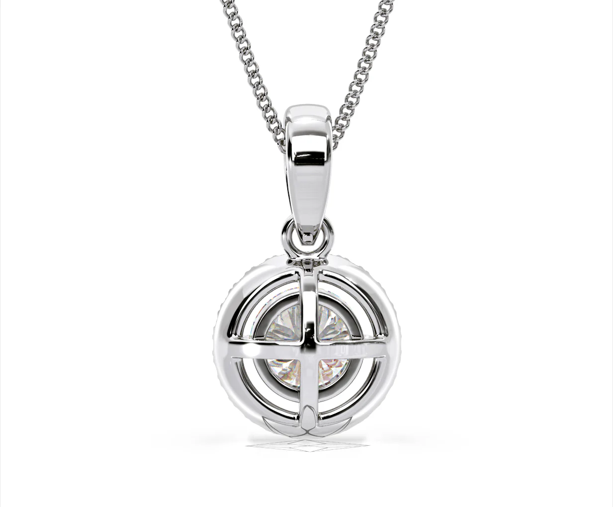 Ella Lab Diamond Halo Necklace in 18K White Gold 1.30ct F/VS1 - Image 45