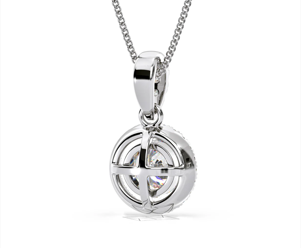 Ella Lab Diamond Halo Necklace in 18K White Gold 1.30ct F/VS1 - Image 50