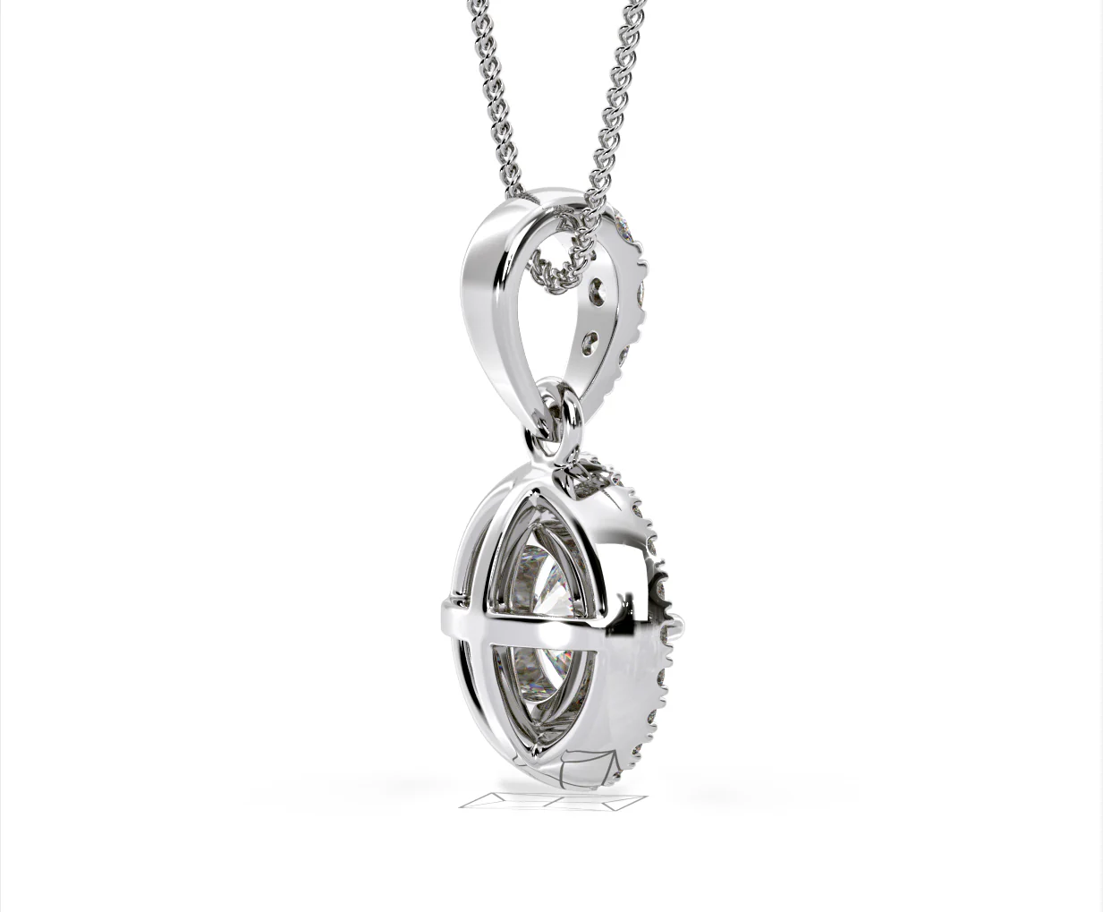 Ella Lab Diamond Halo Necklace in 18K White Gold 1.30ct F/VS1 - Image 58