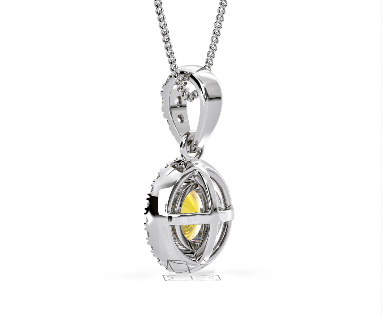Ella Yellow Lab Diamond 1.38ct Pendant Necklace in 18K White Gold - Elara Collection - Image 40