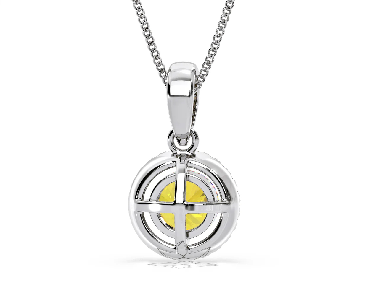 Ella Yellow Lab Diamond 1.38ct Pendant Necklace in 18K White Gold - Elara Collection - Image 52