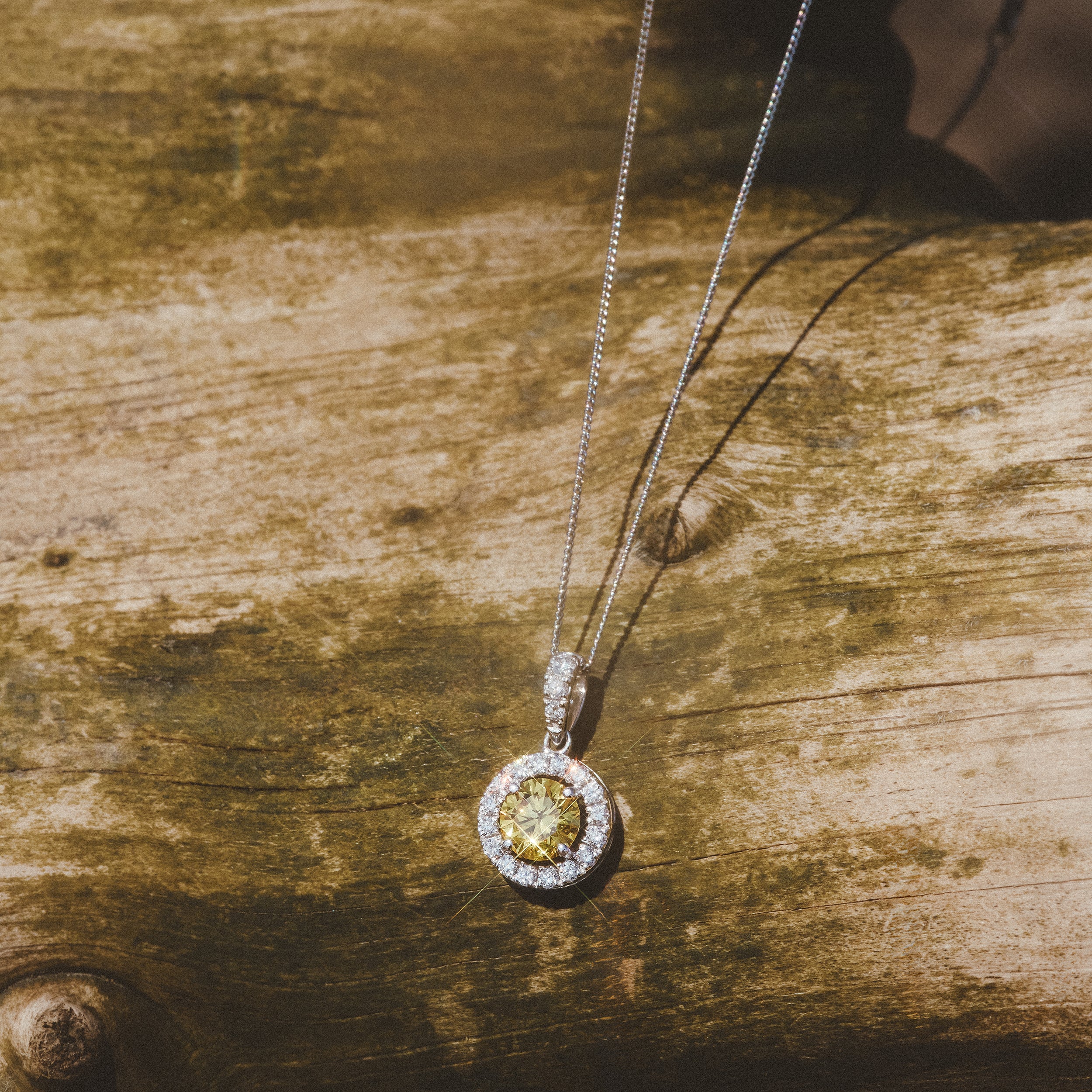 Ella Yellow Lab Diamond 1.38ct Pendant Necklace in 18K White Gold - Elara Collection - Image 7