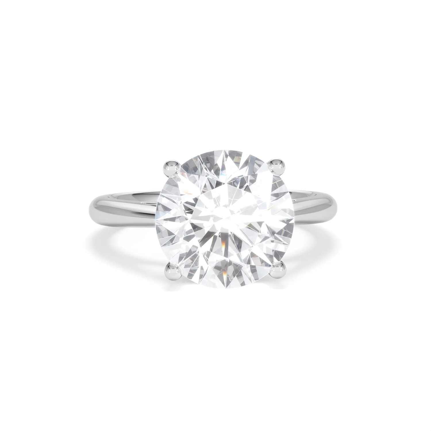 Elysia 5.00ct Lab Diamond Round Cut Engagement Ring in 18K White Gold G/VS1 - Image 10