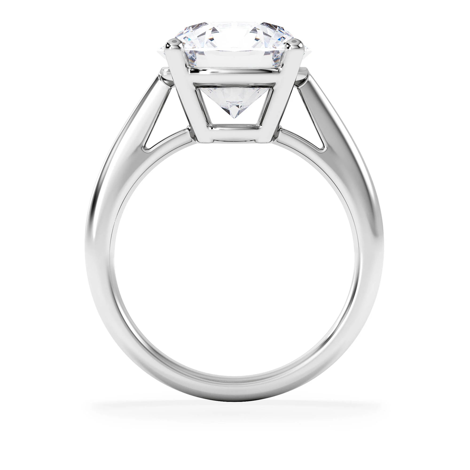 Elysia 5.00ct Lab Diamond Round Cut Engagement Ring in 18K White Gold G/VS1 - Image 3