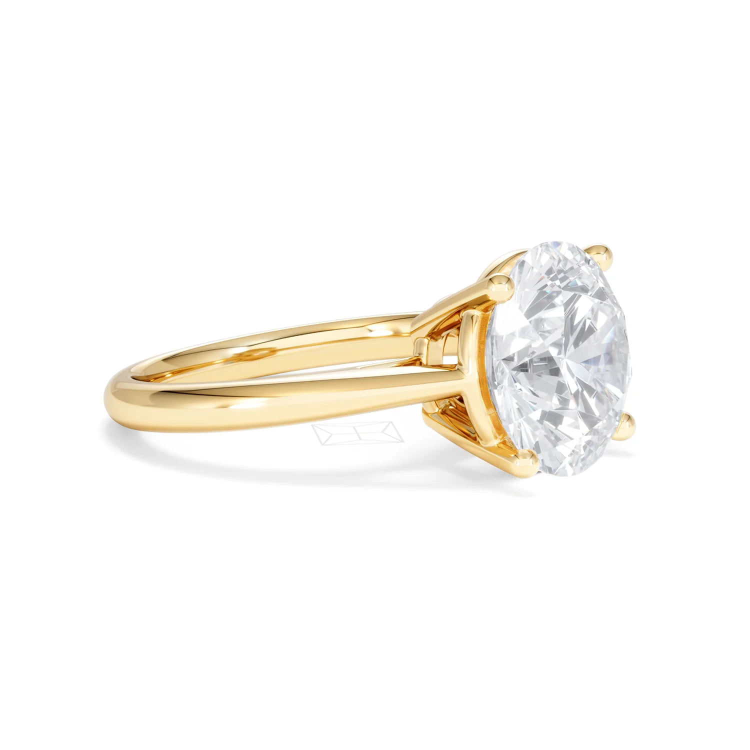 Elysia 5.00ct Lab Diamond Round Cut Engagement Ring in 18K Yellow Gold G/VS1 - Image 21