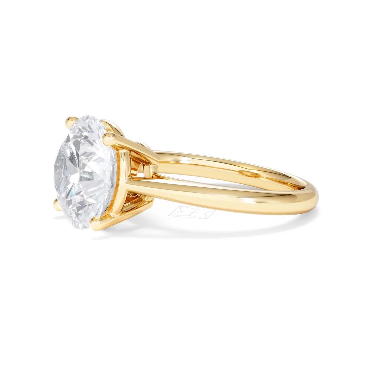 Elysia 5.00ct Lab Diamond Round Cut Engagement Ring in 18K Yellow Gold G/VS1 - Image 75