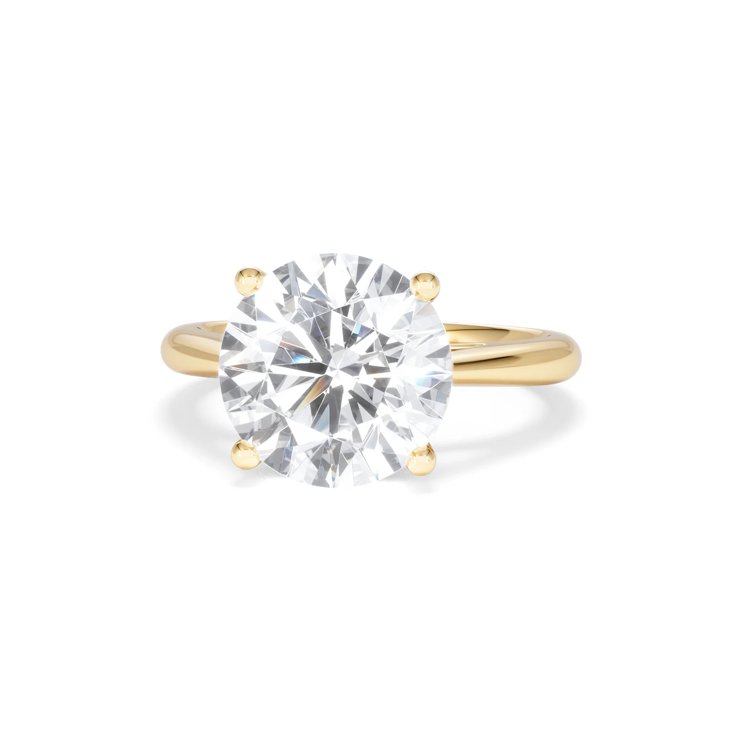 Elysia 5.00ct Lab Diamond Round Cut Engagement Ring in 18K Yellow Gold G/VS1 - Image 87