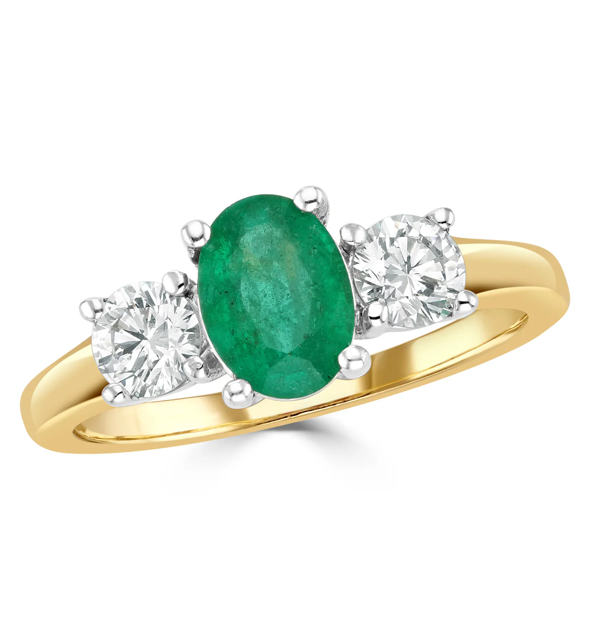 Emerald 0.70ct And Lab Diamonds G/Vs 0.50ct 18K Gold Ring FET23-G - Image 4