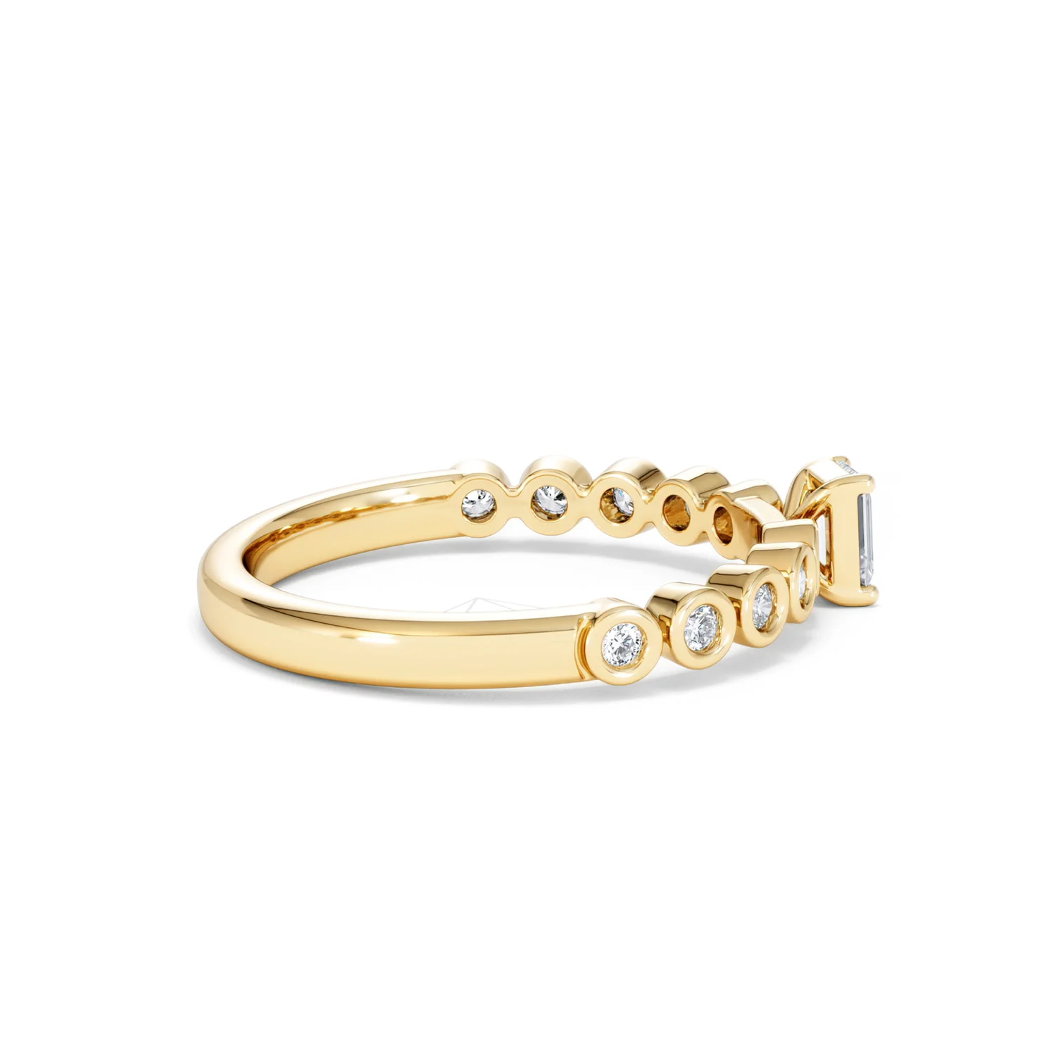 Entwine 0.30ct Emerald Cut Lab Diamond Solitaire Engagement Ring with Side Stones in 18K Gold Vermeil - Image 30