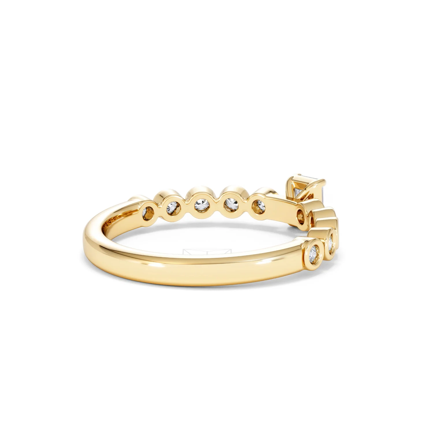 Entwine 0.30ct Emerald Cut Lab Diamond Solitaire Engagement Ring with Side Stones in 18K Gold Vermeil - Image 37