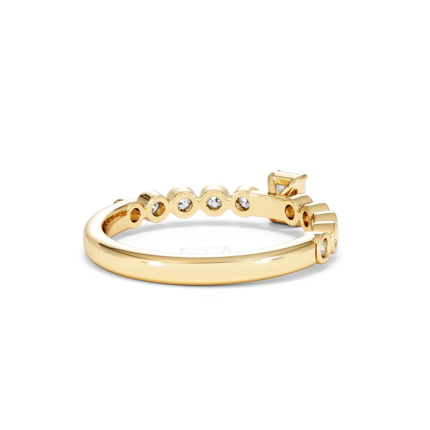 Entwine 0.30ct Emerald Cut Lab Diamond Solitaire Engagement Ring with Side Stones in 18K Gold Vermeil - Image 39