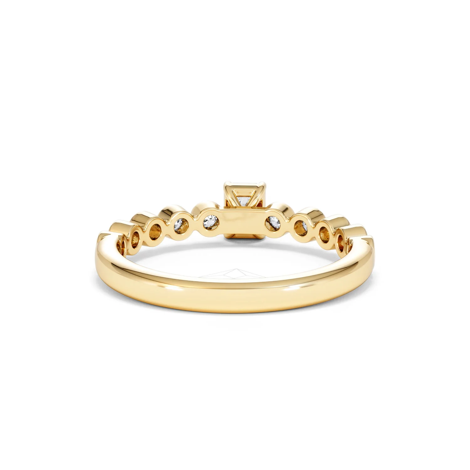 Entwine 0.30ct Emerald Cut Lab Diamond Solitaire Engagement Ring with Side Stones in 18K Gold Vermeil - Image 46