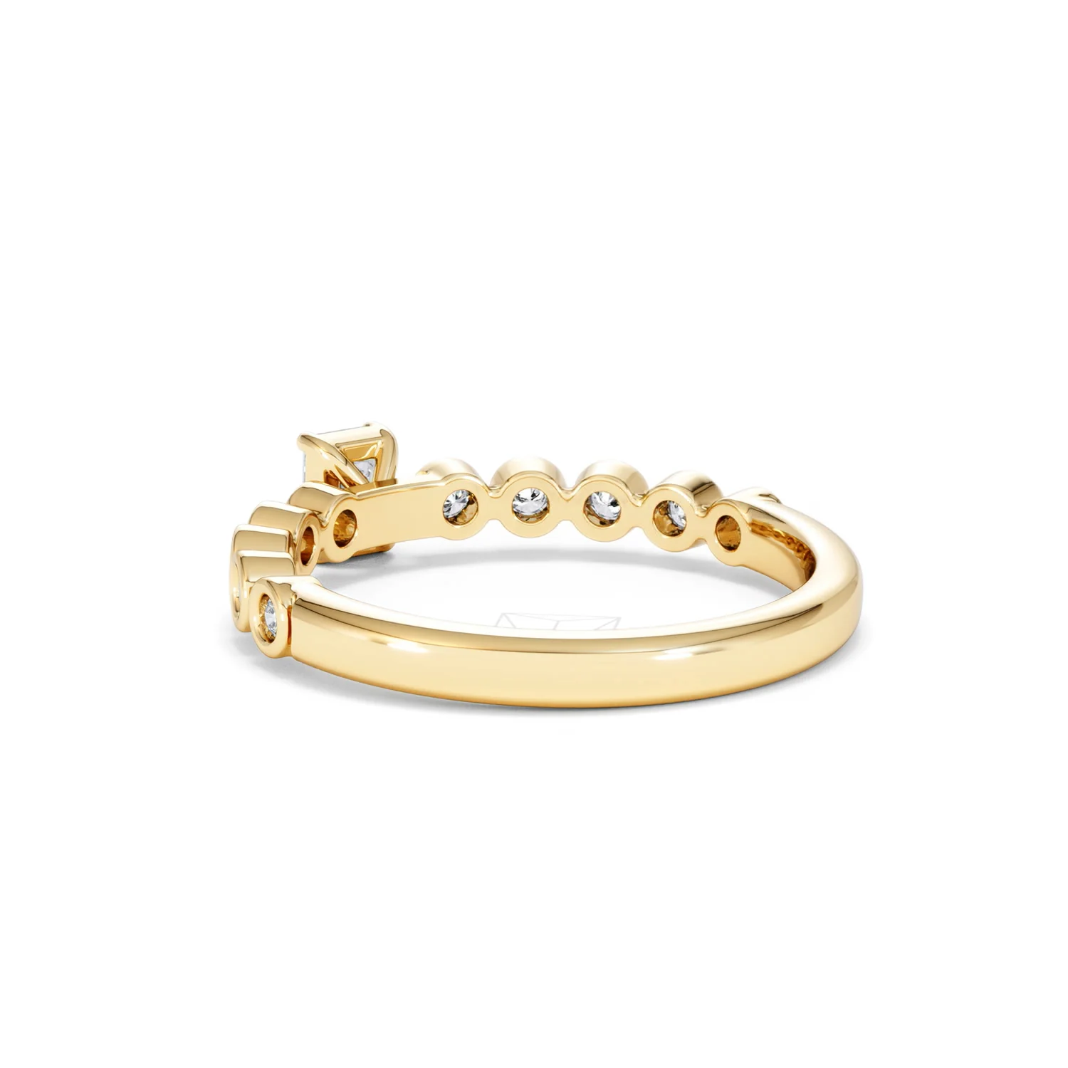 Entwine 0.30ct Emerald Cut Lab Diamond Solitaire Engagement Ring with Side Stones in 18K Gold Vermeil - Image 55