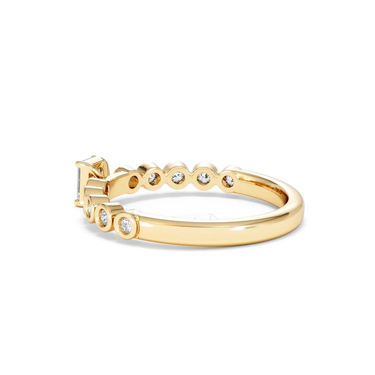 Entwine 0.30ct Emerald Cut Lab Diamond Solitaire Engagement Ring with Side Stones in 18K Gold Vermeil - Image 60